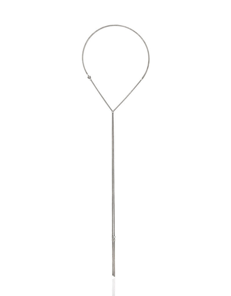 Jenny Bird Skye Lariat Necklace in Silver - SWANK - Jewelry - 2