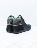 Custom Made Boho Sneakers in Black Snake | SIZE 41 - SWANK - Shoes - 2