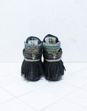 Custom Made Boho Sneakers in Black Snake | SIZE 41 - SWANK - Shoes - 4