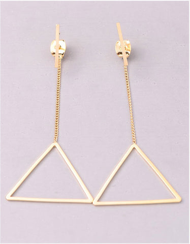 Vintage Snoot Triangle Drop Earrings in Gold