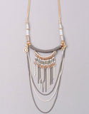 Luxe Military Short Necklace in Grey