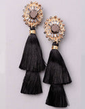 Valencia Tassel Earrings in Black