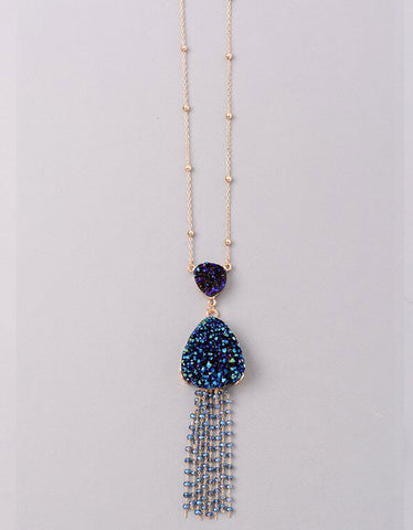 Vintage Snoot Starfire Druzy Necklace in Purple