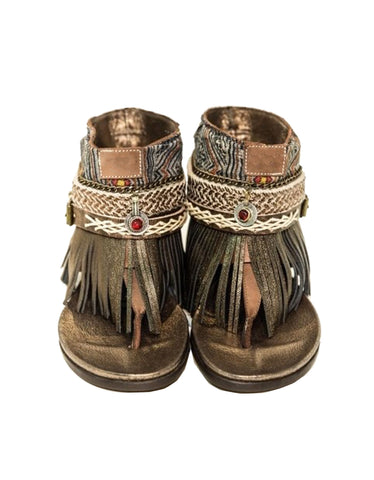 BOHO SANDALS- "Custom made black fringe sandals"