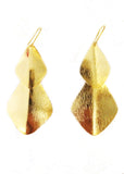 Double Bent Leaf Chandelier Earrings in Gold - SWANK - Accessories - 2