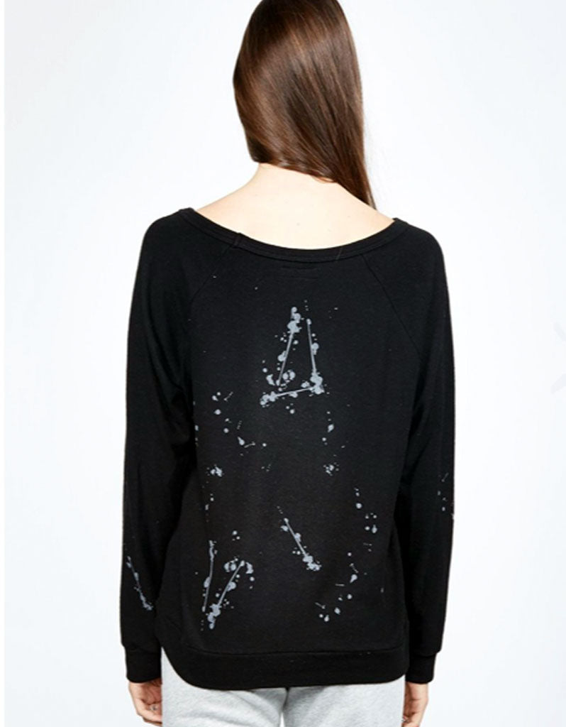 Michael Lauren Kenny Pullover w/Splatter in Black