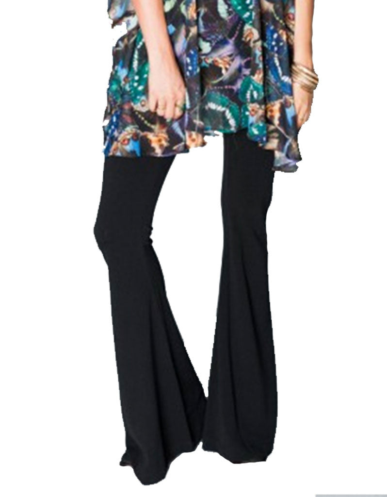 Show Me Your Mumu Bam Bam Bells in Black Solid Stretch - SWANK - Pants - 1