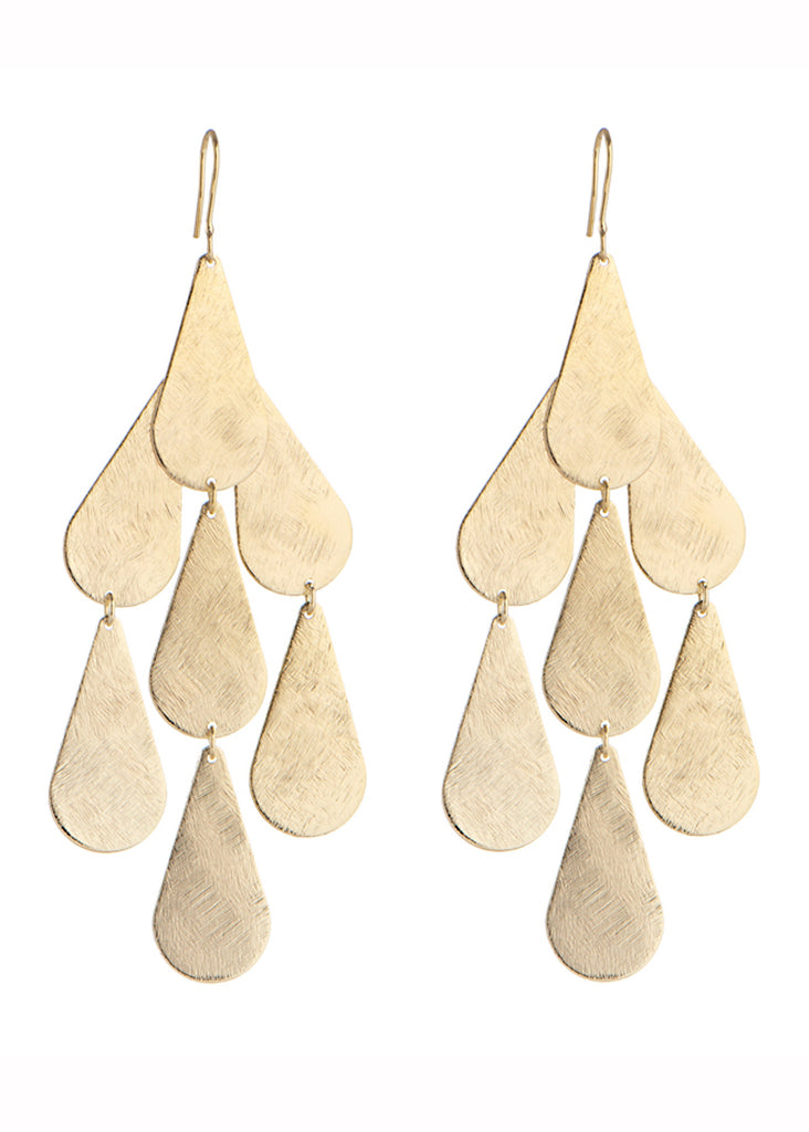Tear Chandelier Earrings in Gold - SWANK - Jewelry - 1