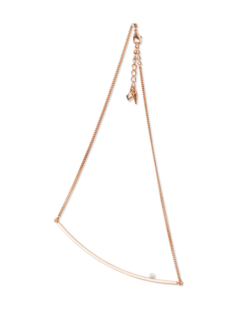 Jenny Bird Maigret Swing Necklace w/Pearl in Rose Gold - SWANK - Jewelry - 1