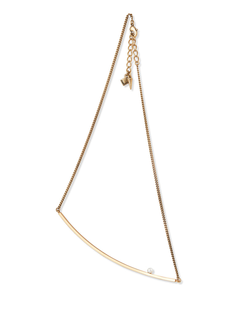 Jenny Bird Maigret Swing Necklace w/Pearl in Gold - SWANK - Jewelry - 1