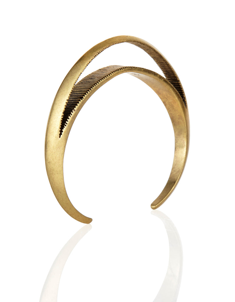Jenny Bird Crescent Moon Cuff in Antique Gold - SWANK - Jewelry - 1