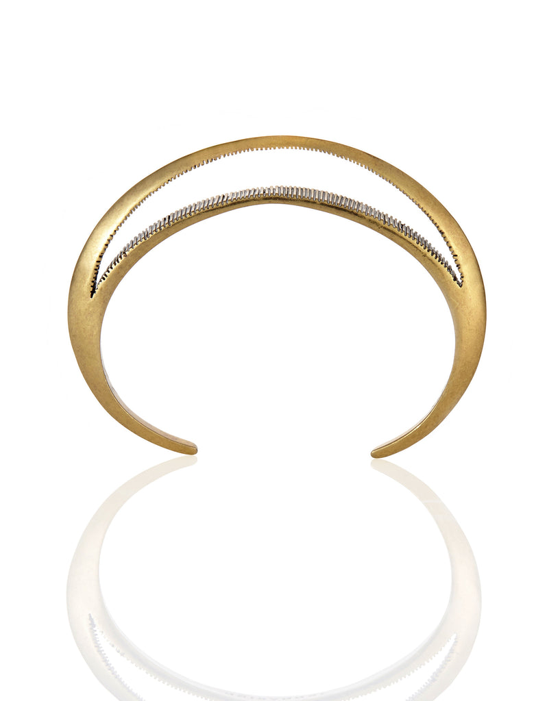 Jenny Bird Crescent Moon Cuff in Antique Gold - SWANK - Jewelry - 3