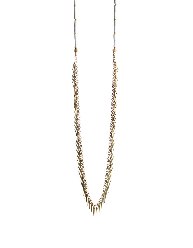 Jenny Bird Palm Rope Necklace in Gold/Grey - SWANK - Jewelry - 1