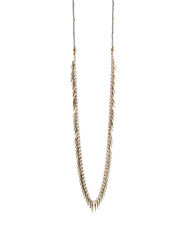 Jenny Bird Palm Rope Necklace in Gold/Grey