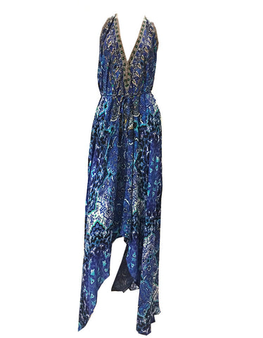 Shahida Parides 3-Way Style Long Dress in Blue