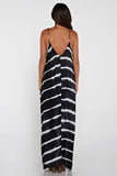 Vagabond Tie-Dye Maxi Dress with Pockets in Black