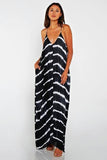 Vagabond Tie-Dye Maxi Dress with Pockets in Black