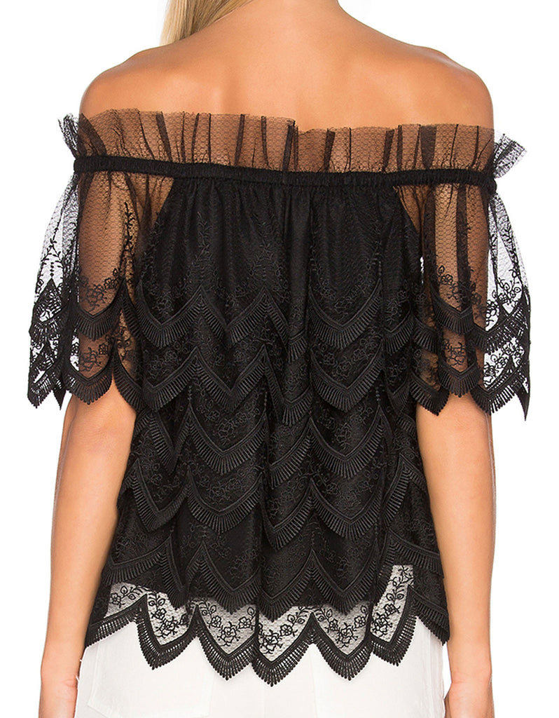 Alexis Abelli Lace Top in Black - SWANK - Tops - 4
