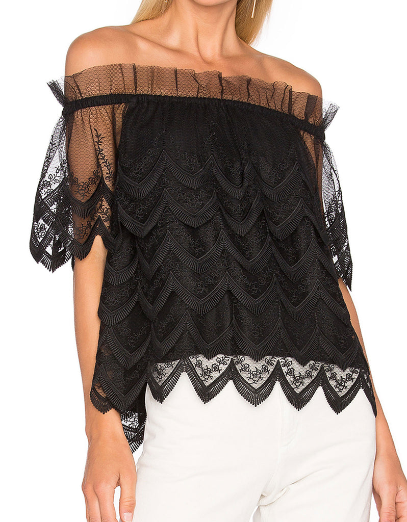 Alexis Abelli Lace Top in Black - SWANK - Tops - 1