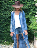 Runway Vagabond Alanis Tie Dye Duster in Blue