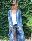 Runway Vagabond Alanis Tie Dye Duster in Blue