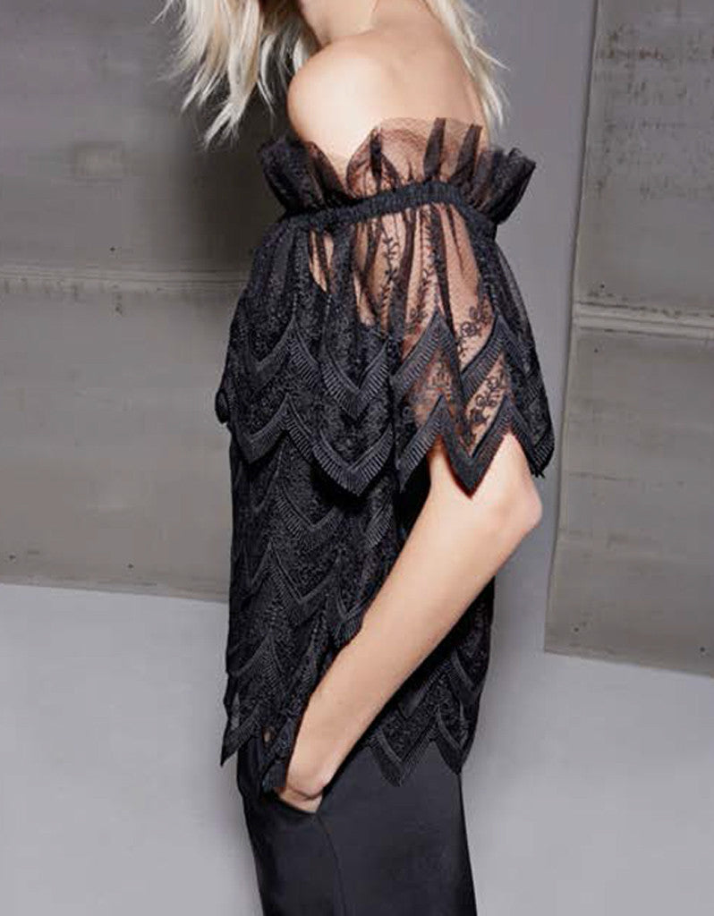 Alexis Abelli Lace Top in Black - SWANK - Tops - 3