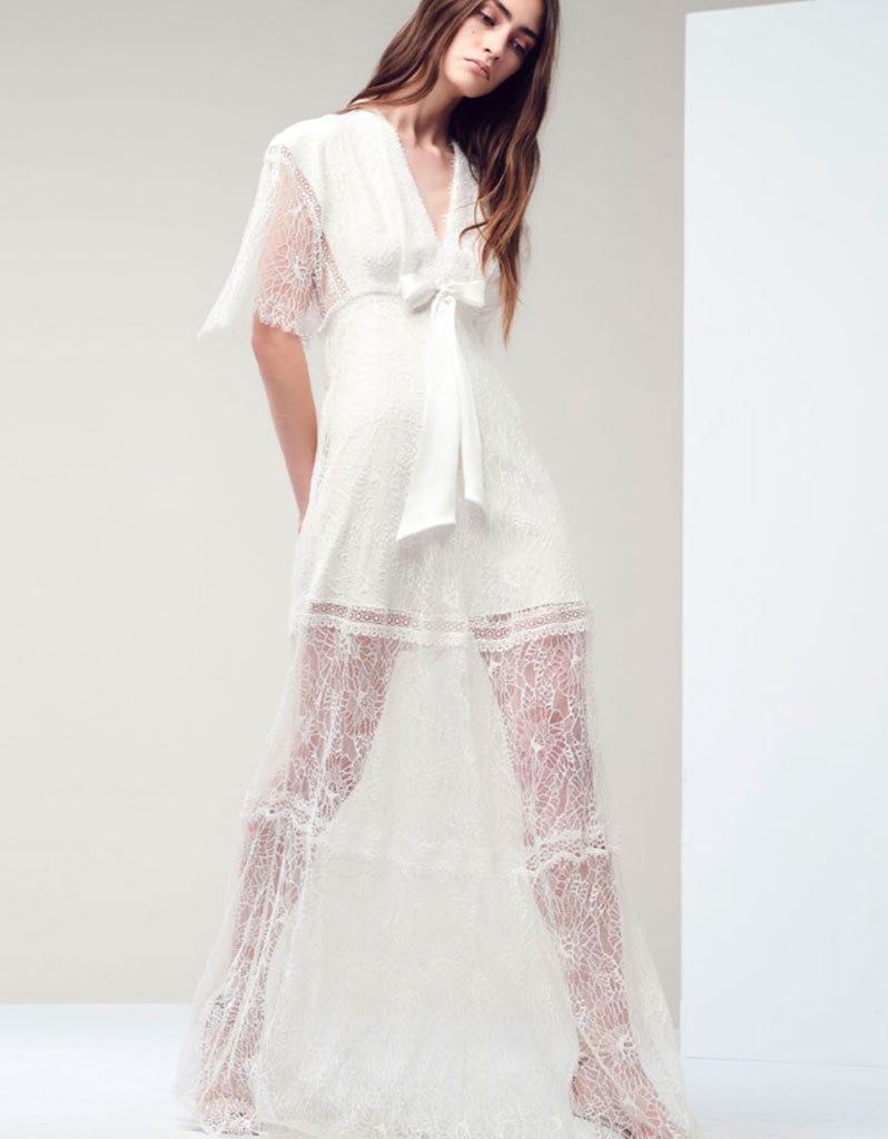 Alexis Cleve Lace Gown in Off White - SWANK - Dresses - 1