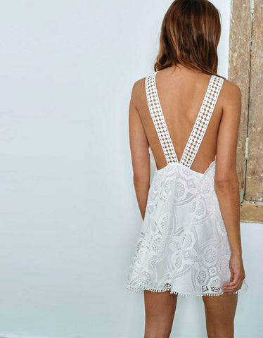 Alexis Iva Short Embroidered Dress in White