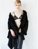 Arielle Draped Cape in Black - SWANK - Cape