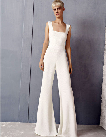 Alexis Lincolm Jumpsuit in White Micro Dot