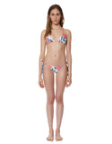 Mara Hoffman Arcadia Tie Side Bikini Bottom in White/Pink - SWANK - Swimwear - 1