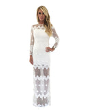 Alexis Axelle Long Dress in White Embroidery - SWANK - Dresses - 2