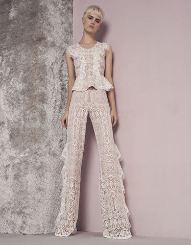 Alexis Azizi Pants in Ivory Lace