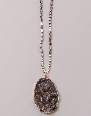 Vintage Snoot Moonstone Necklace in Black