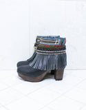 Custom Made High Heel Boho Boots in Black | SIZE 40 - SWANK - Shoes - 5