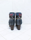 Custom Made High Heel Boho Boots in Black | SIZE 38 - SWANK - Shoes - 6
