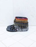 Custom Made Boho Sandals in Black | SIZE 38 - SWANK - Shoes - 4
