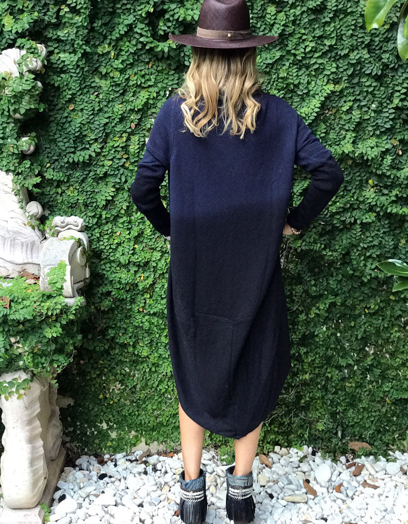 Game Changer Ombre Cocoon Cardigan in Navy/Black