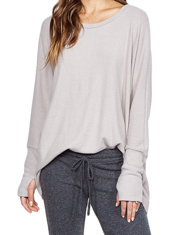 Michael Lauren Oversized Branson Draped Top in Oatmeal