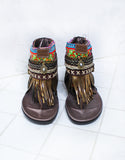 Custom Made Boho Sandals in Brown | SIZE 37 - SWANK - Shoes - 5