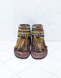 Custom Made Boho Sandals in Brown | SIZE 38 - SWANK - Shoes - 3