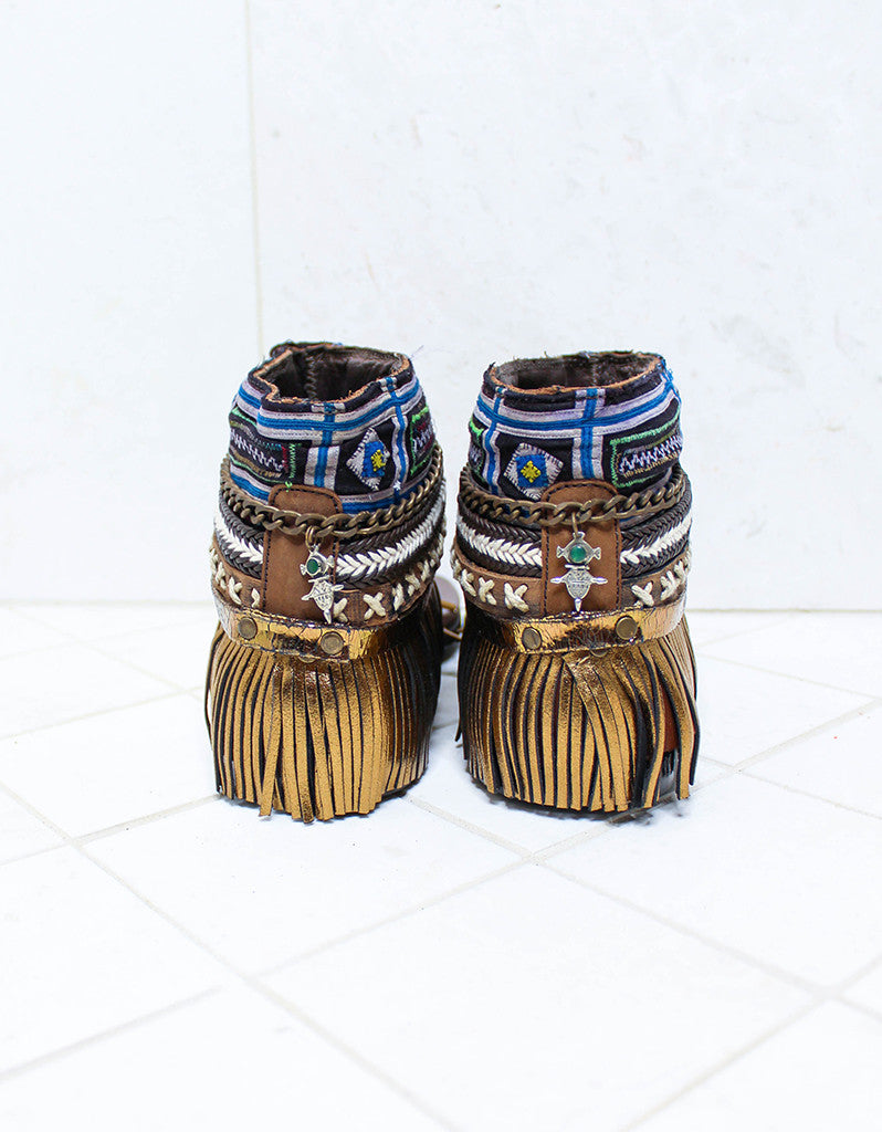Custom Made Boho Sandals in Brown | SIZE 39 - SWANK - Shoes - 5