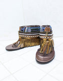 Custom Made Boho Sandals in Brown | SIZE 39 - SWANK - Shoes - 2