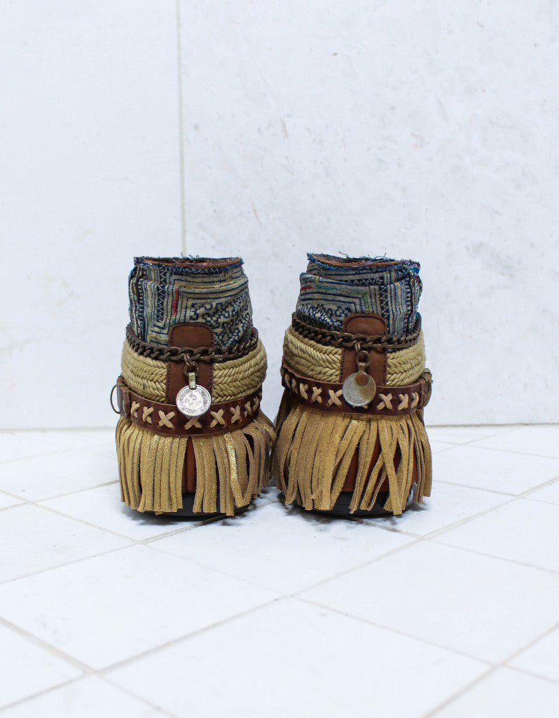Custom Made Boho Sandals in Brown | SIZE 39 - SWANK - Shoes - 5