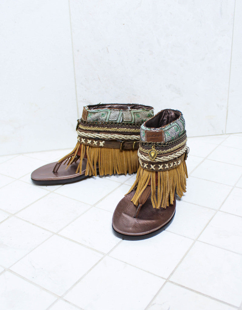 Custom Made Boho Sandals in Brown | SIZE 40 - SWANK - Shoes - 2