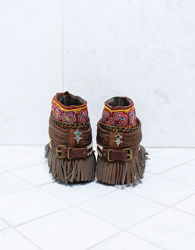 Custom Made Boho Sandals in Brown | SIZE 41 - SWANK - Shoes - 5