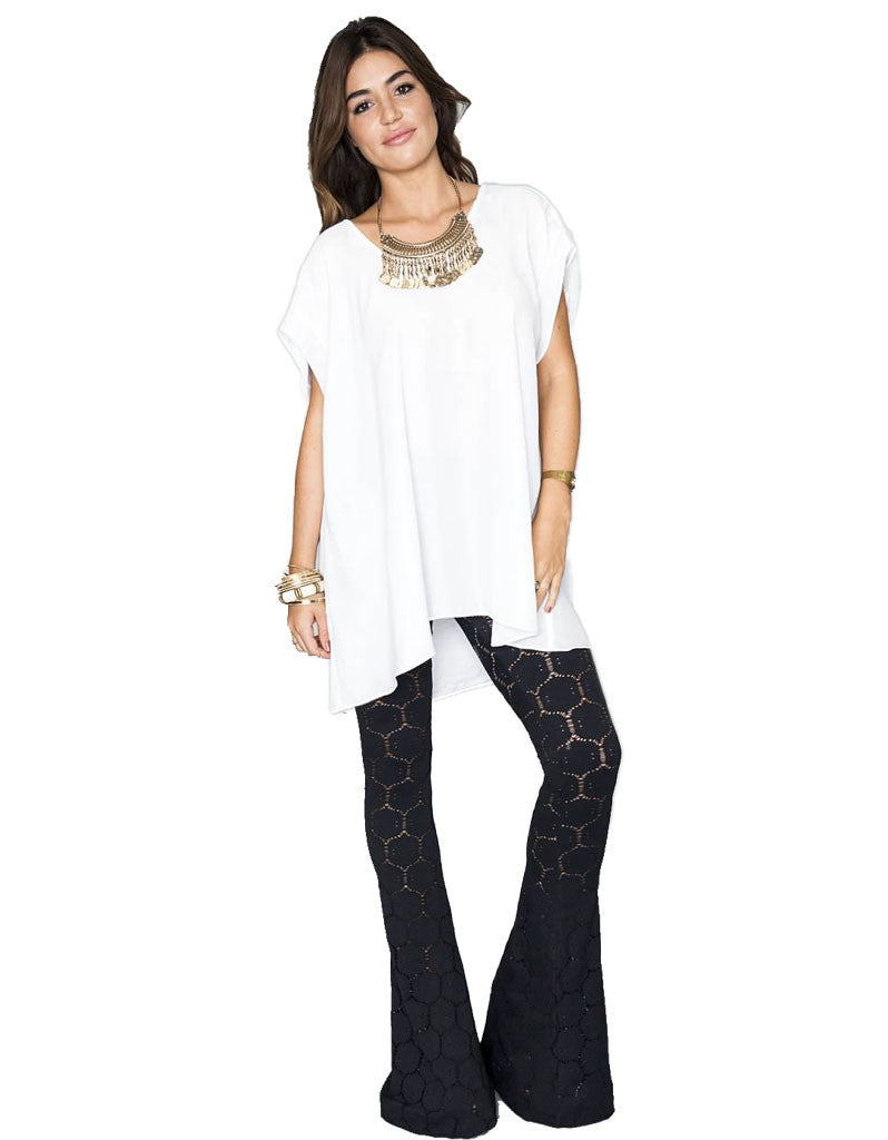 Show Me Your Mumu Bam Bam Bells in Flower Stretch Black - SWANK - Pants