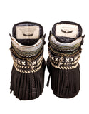 Boho Sneakers with Fringe in Black Snake - SWANK - Shoes - 3
