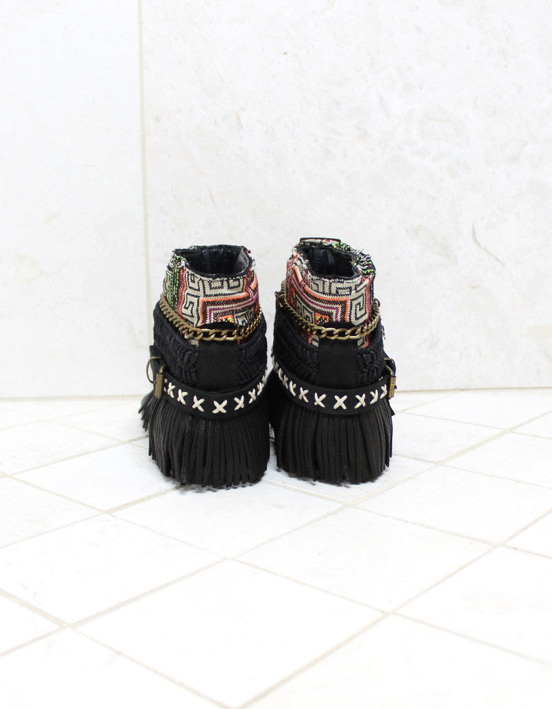 Custom Made Boho Sandals in Black | SIZE 37