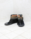 Custom Made Boho Sandals in Black | SIZE 39